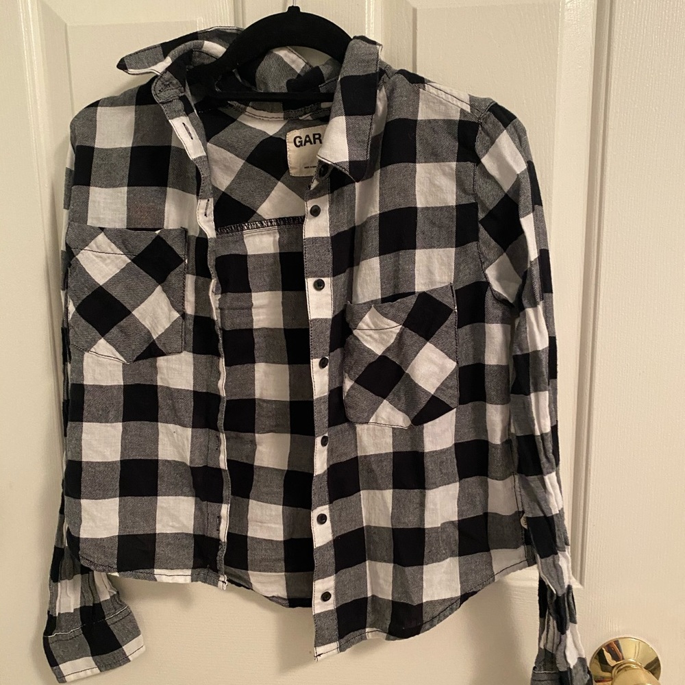 Garage Black and White Flannel Shirt - Picture 1 of 4